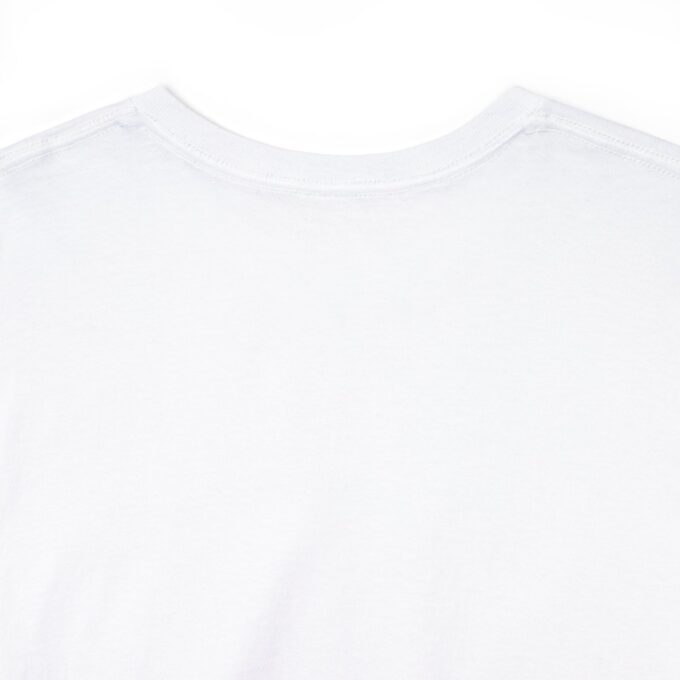 A white shirt with the word " no " written on it.