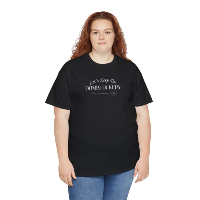 A woman wearing a black t-shirt with the words " i don 't know my nantucket ".
