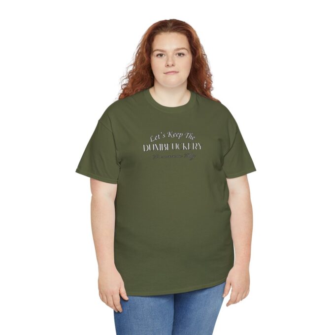 A woman wearing jeans and a t-shirt.