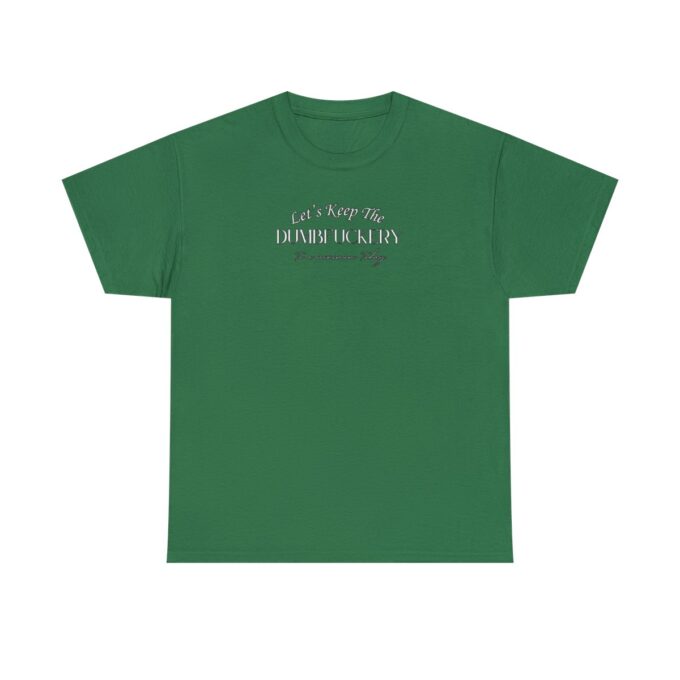 A green t-shirt with the words " i am from this world."