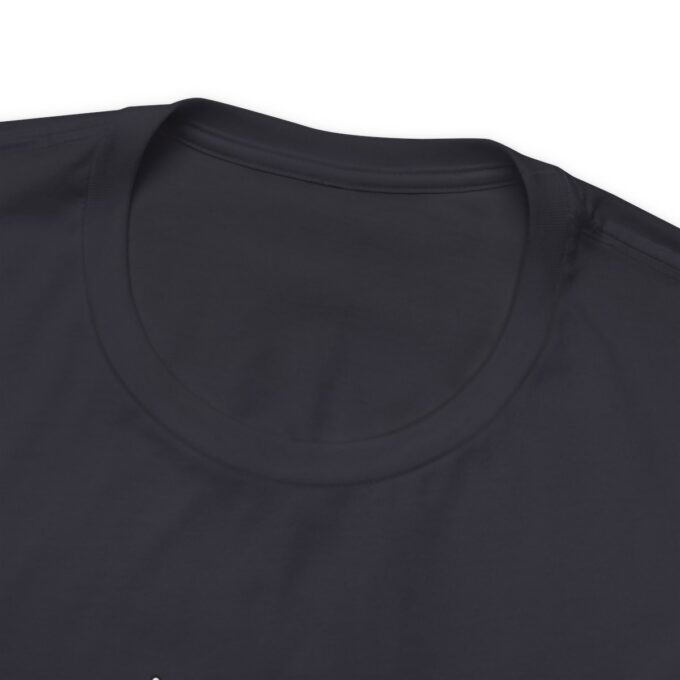 A black shirt with a white logo on it