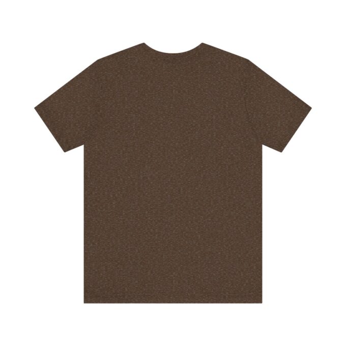 A brown t-shirt with the back of it.