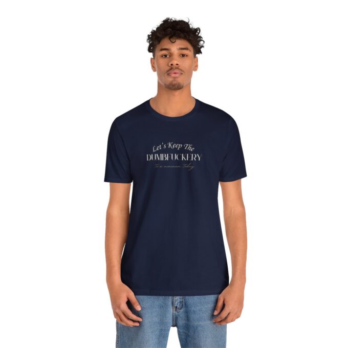 A man wearing a t-shirt with the words " life is better in bed ".