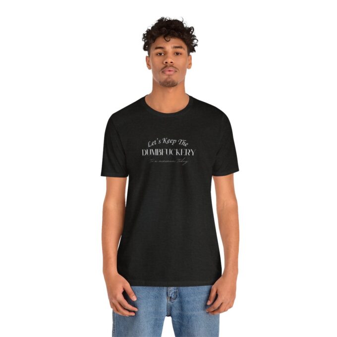 A man wearing a black t-shirt with the words " life is better in bed ".