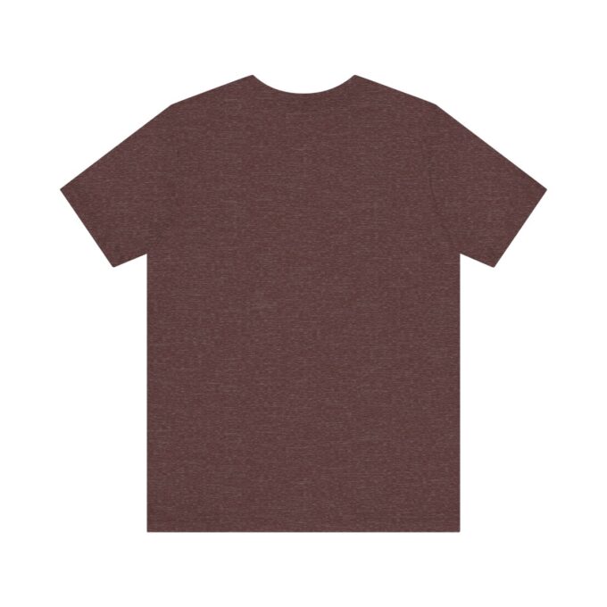 A brown t-shirt with the back of it.