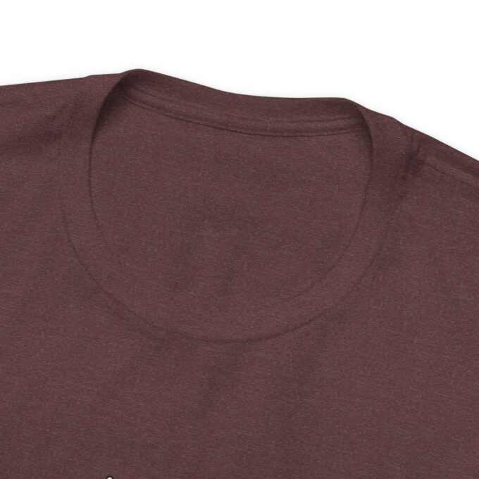 A close up of the neck and sleeve of a t-shirt