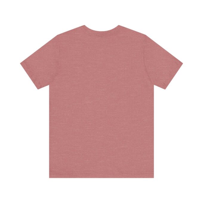 A pink t-shirt with the back of it.